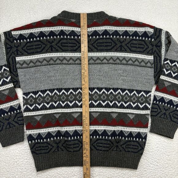 Vintage Jason Daniels Mens L Knit Fair Isle Jumper Sweater Made In USA Grandpa - Picture 6 of 6
